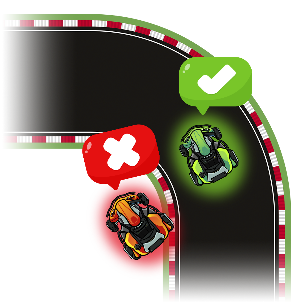 BattleRace icône conseil ne pas couper la piste BattleKart